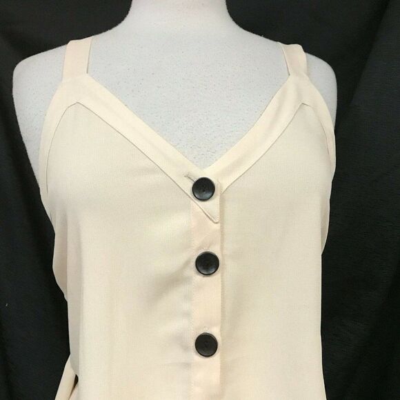 Pleione Tops - Pleione Catwalk to Sidewalk V-Neck Buttoned Blush Top Sz S Belted Smocked NEW